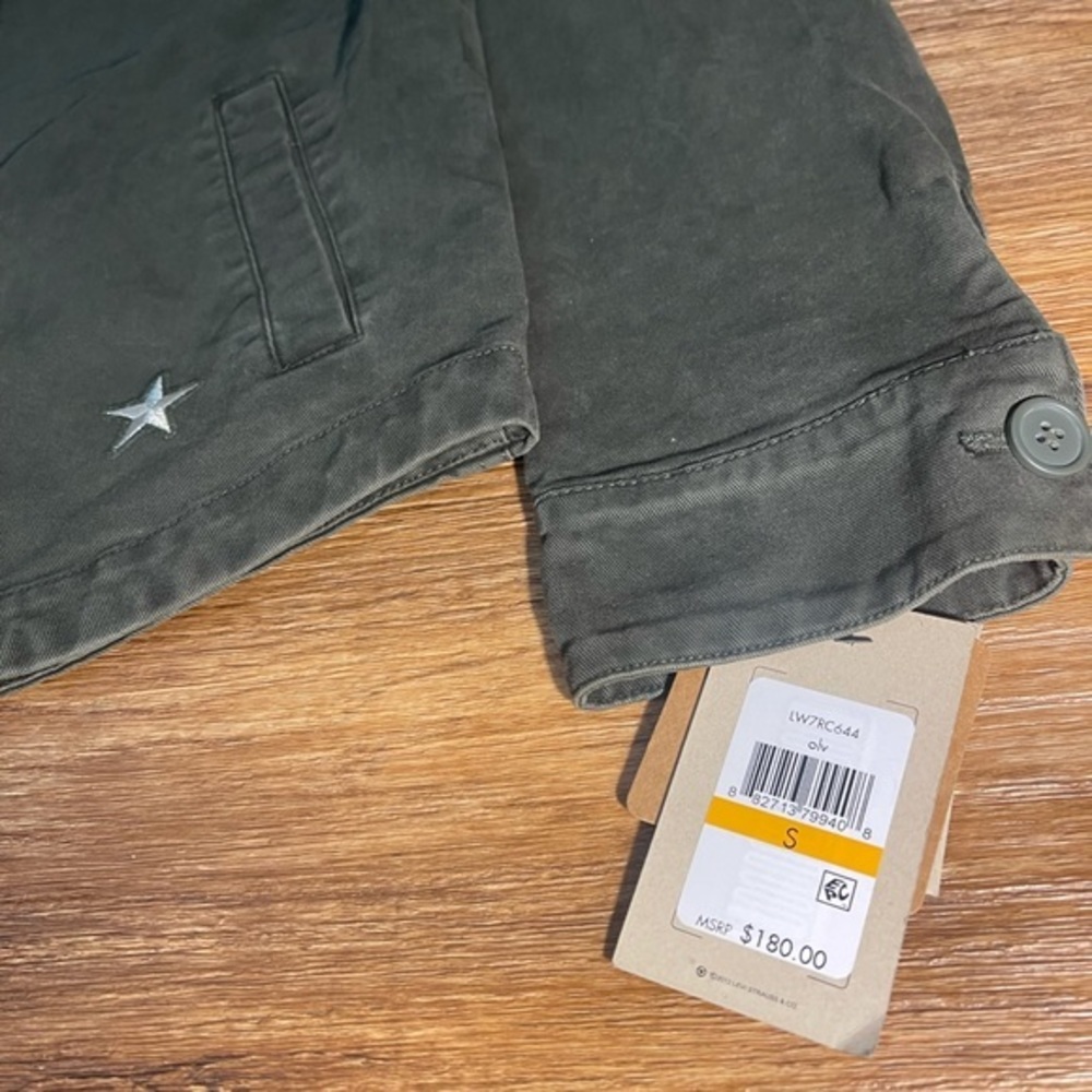 Levi’s Women's Army Olive Green‎ 4 Pocket Patched Shirt Jacket Small (LW7RC644) - Picture 5 of 8